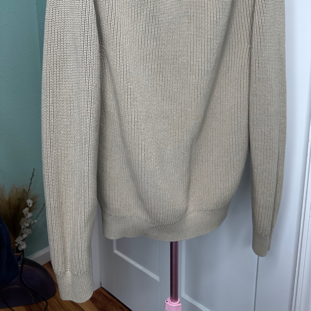 Cotton Shaker Stitch Johnny-Collar Sweater Polo Small Mens 100% cotton - Picture 6 of 6